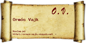 Ormós Vajk névjegykártya